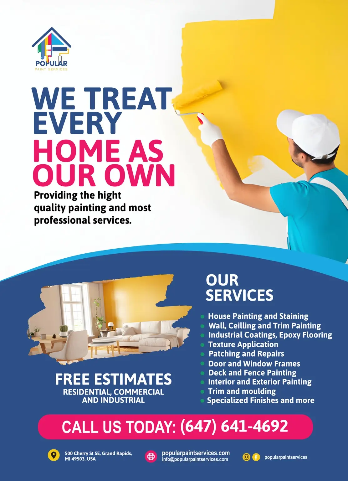 Popular Paint Services promotional flyer
